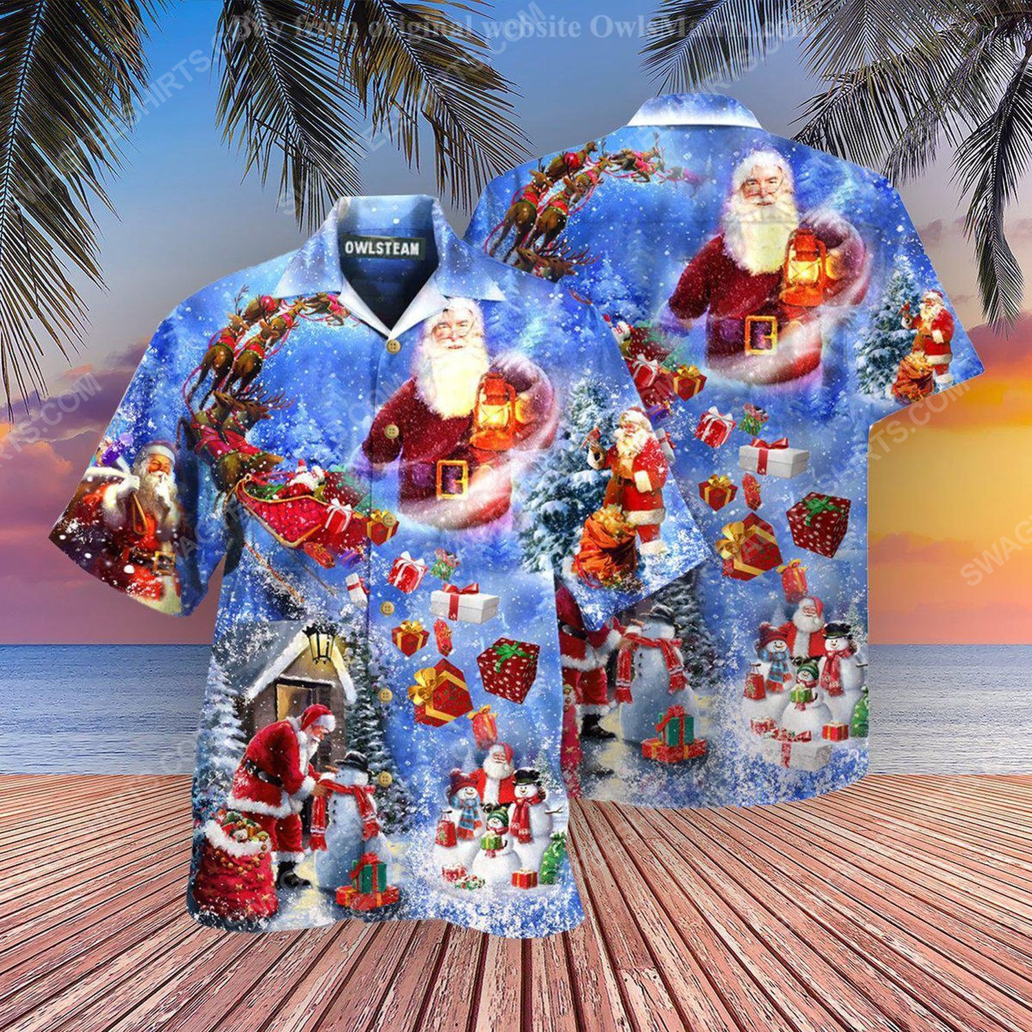 [special edition] Christmas holiday santa is coming town full print hawaiian shirt – maria