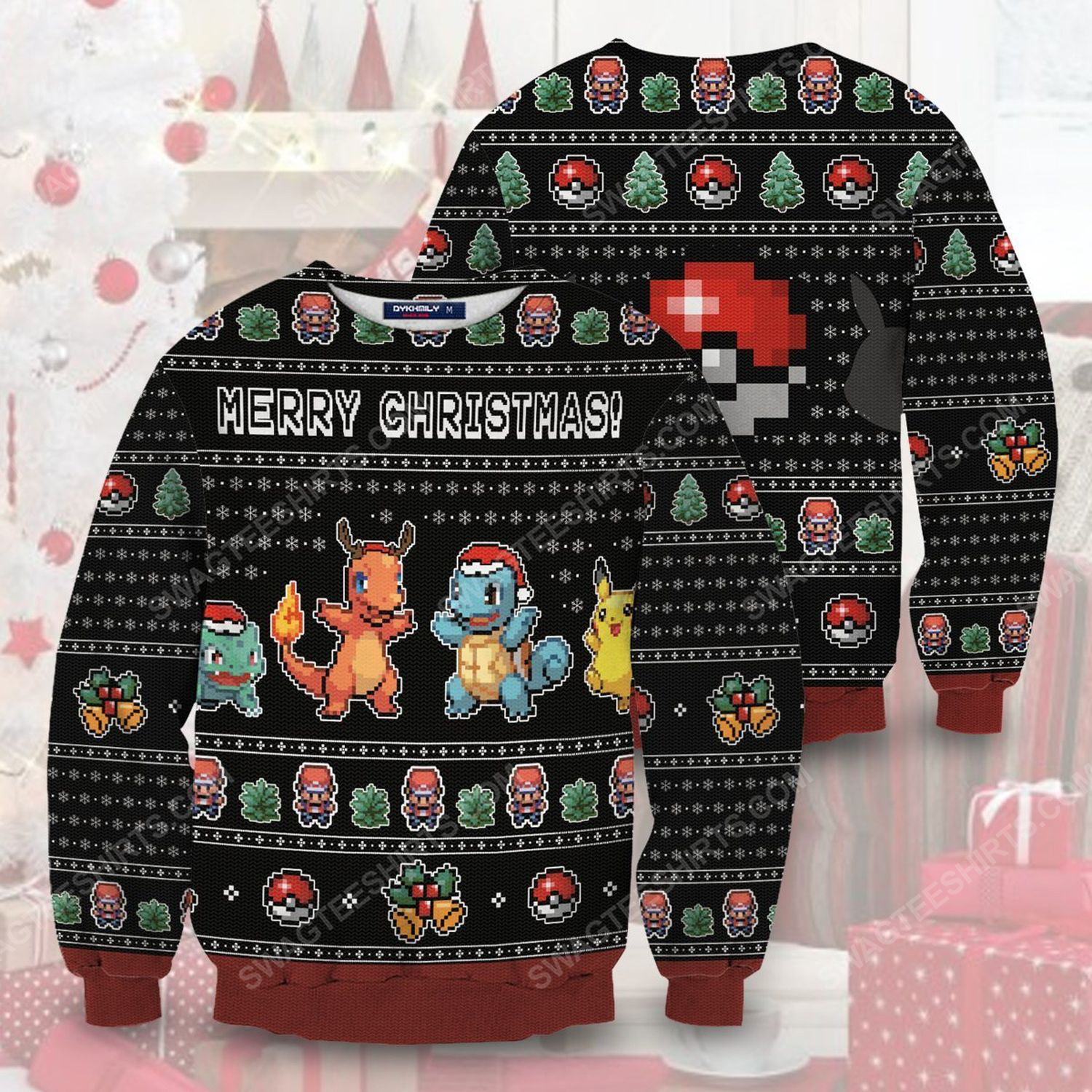 [special edition] Christmas pokemon full print ugly christmas sweater – maria
