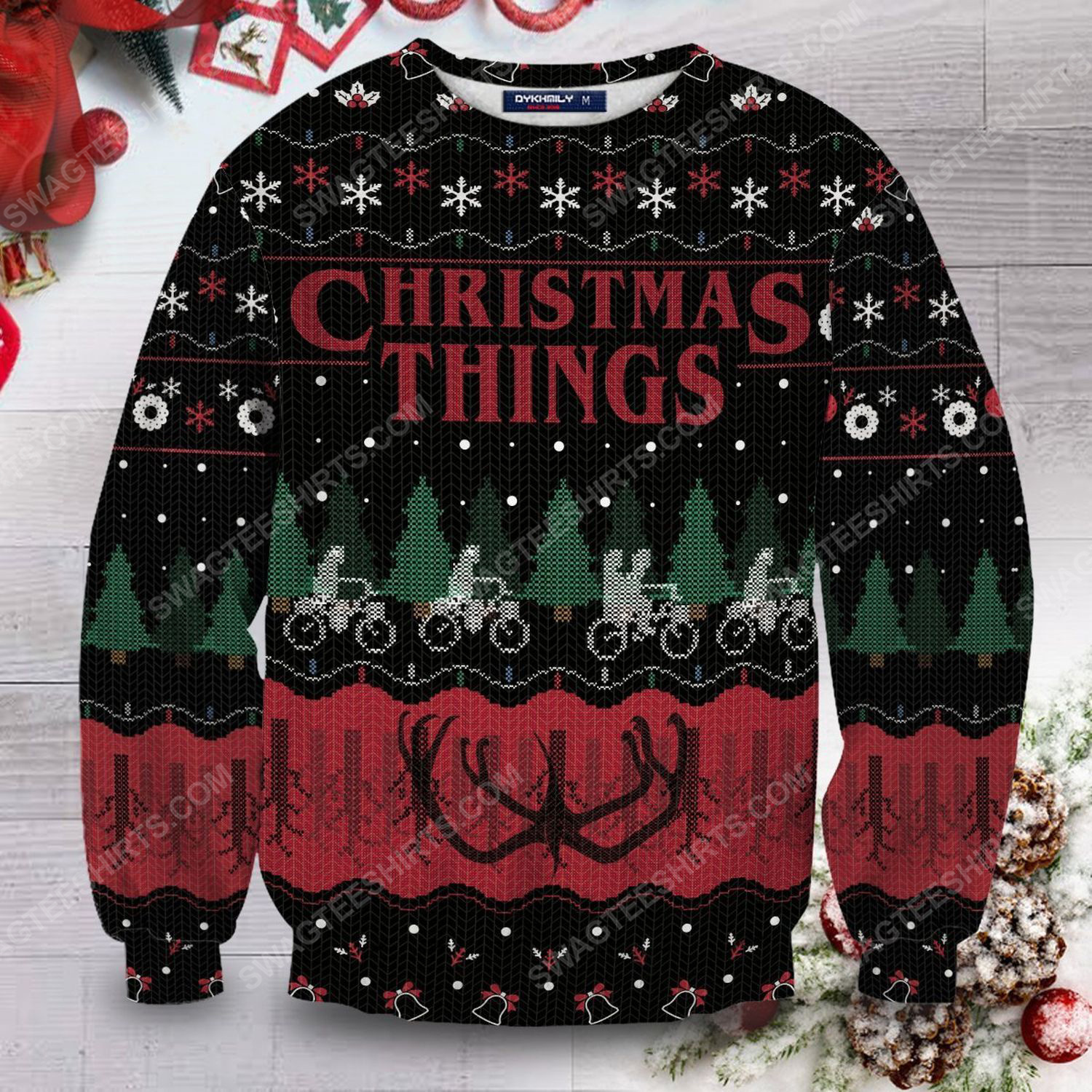 Christmas things stranger things full print ugly christmas sweater 1