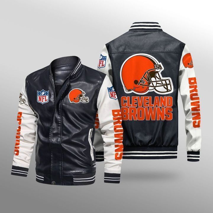 Cleveland Browns Leather Bomber Jacket 1