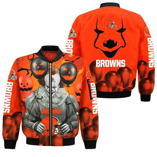 Cleveland browns pennywise the dancing clown it halloween 3d all over print hoodie3