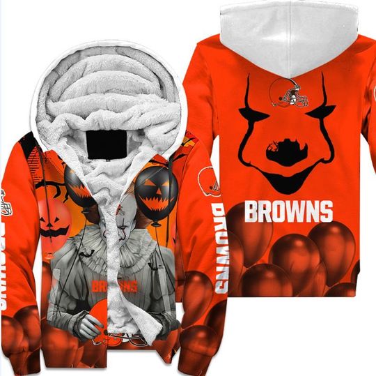 Cleveland browns pennywise the dancing clown it halloween 3d all over print hoodie4