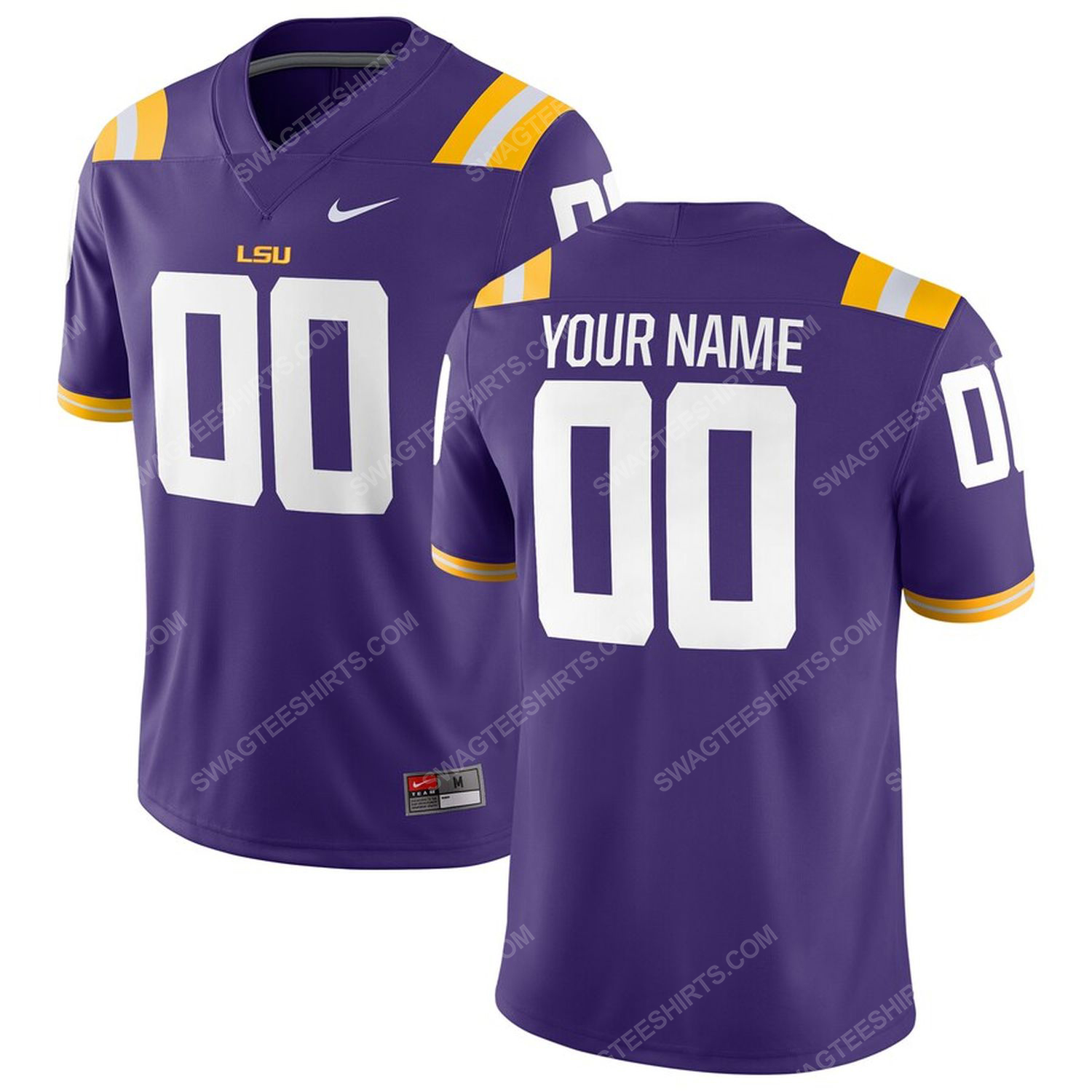 Custom lsu tigers football team full print football jersey - purple
