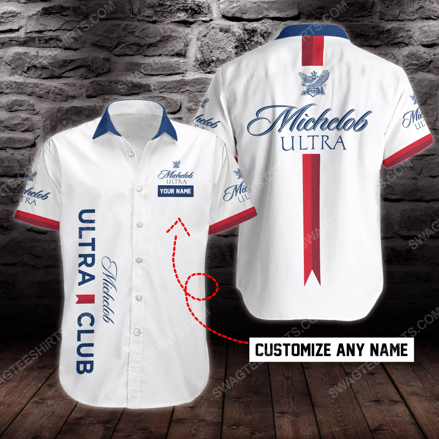 Custom name michelob ultra beer short sleeve hawaiian shirt 1