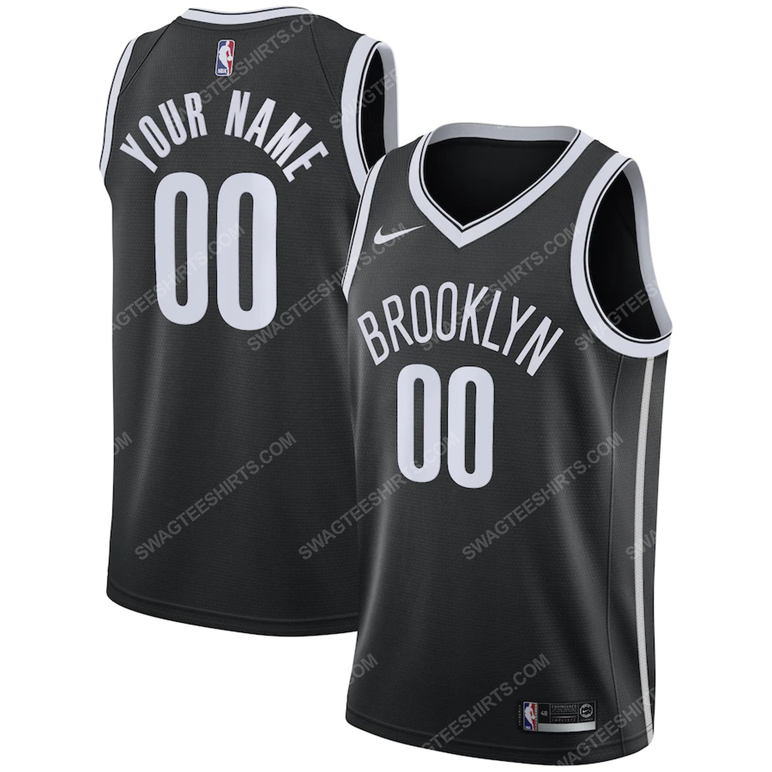 Custom nba brooklyn nets team basketball jersey-icon edition-black