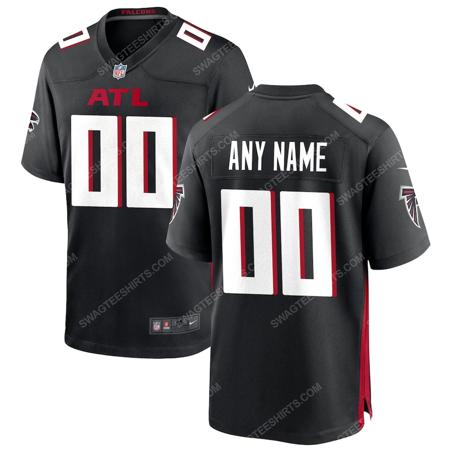 Custom nfl atlanta falcons full print football jersey-black