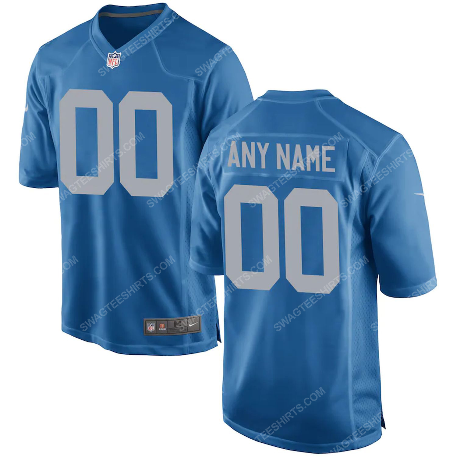 Custom nfl detroit lions team full print football jersey - blue