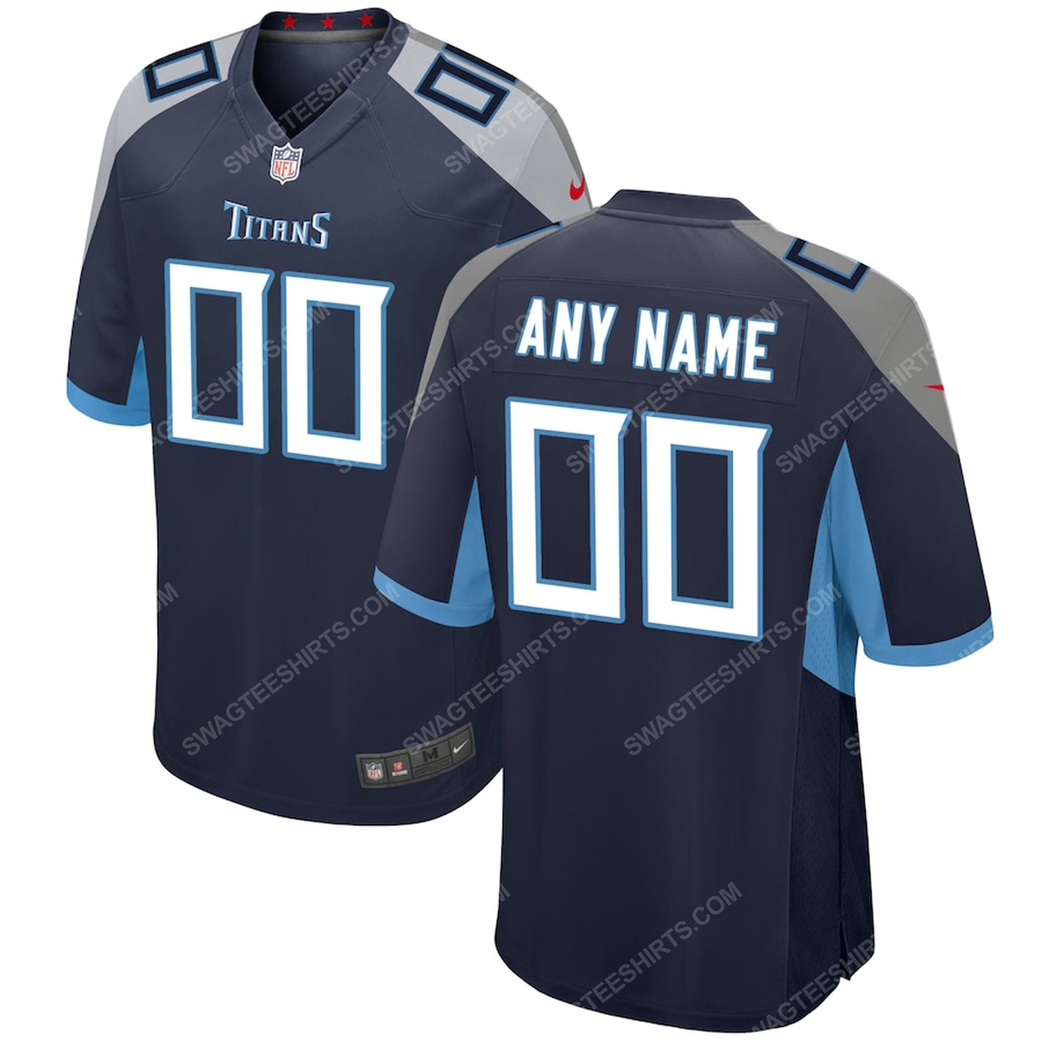 Custom tennessee titans football full print football jersey- navy