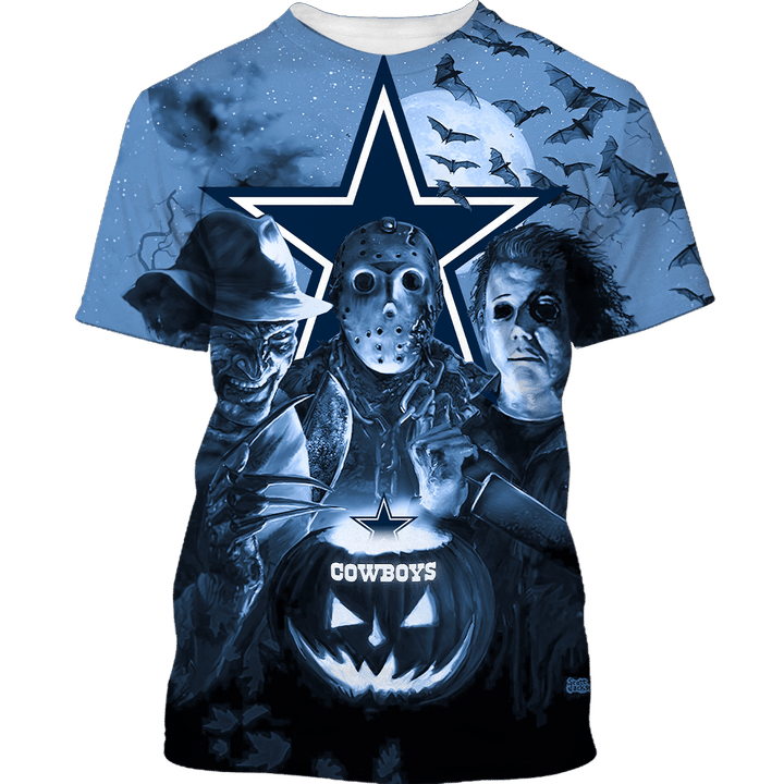 Dallas cowboys horror night hawaiian shirt and 3d hoodie 1