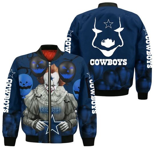 Dallas cowboys pennywise the dancing clown it halloween 3d all over print hoodie3