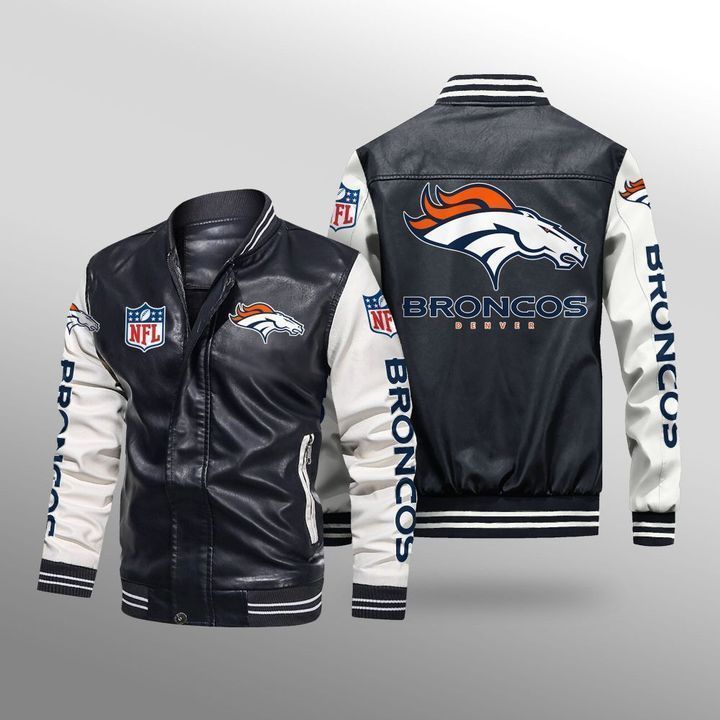 Denver Broncos Leather Bomber Jacket 1