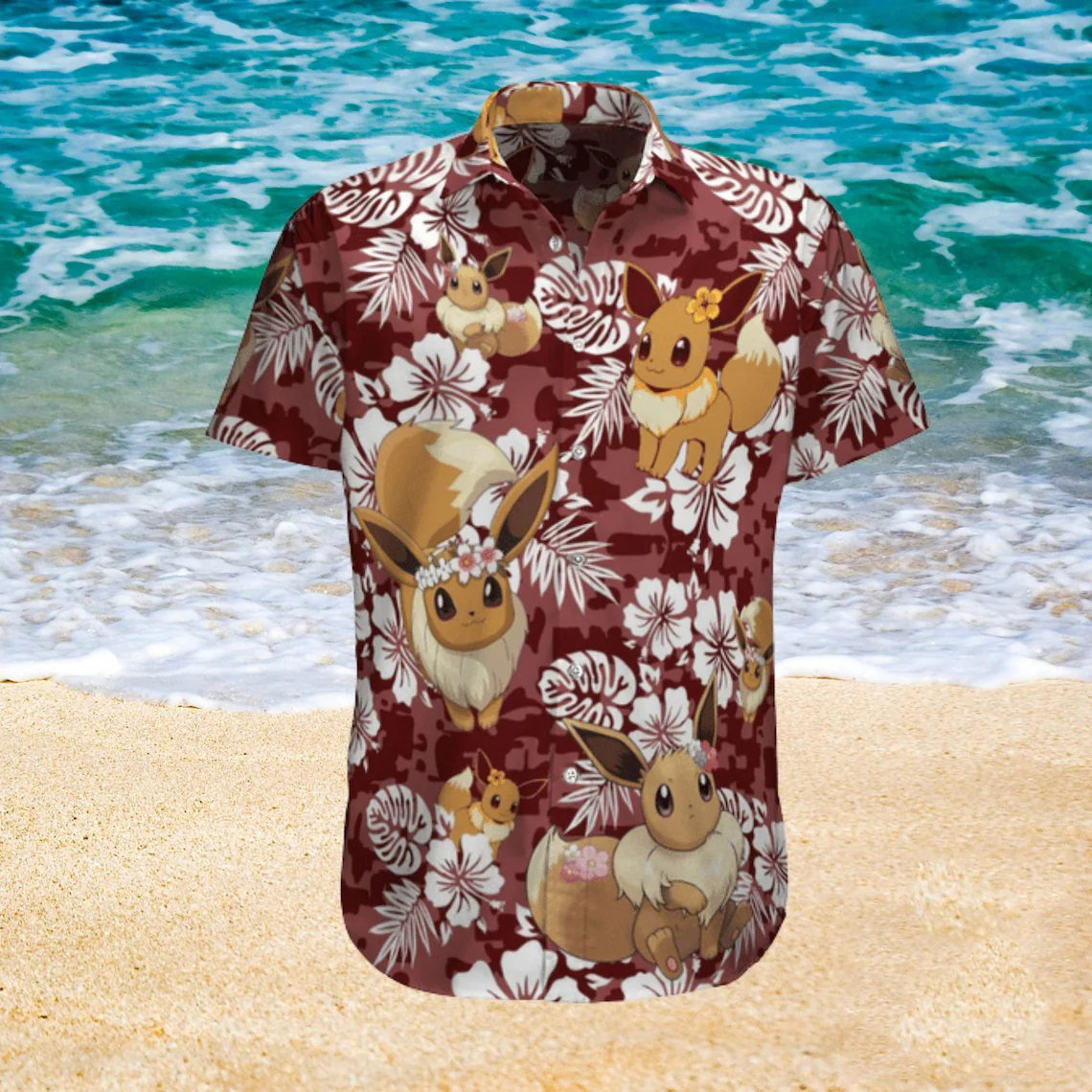 Eevee Pokemon Anime Summer Hawaiian shirt