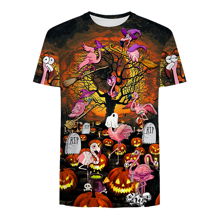 Famille Flamingo Pattern Halloween Hoodie And Shirt