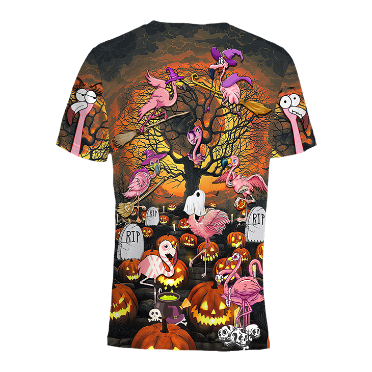 Famille Flamingo Pattern Halloween Hoodie And Shirt1