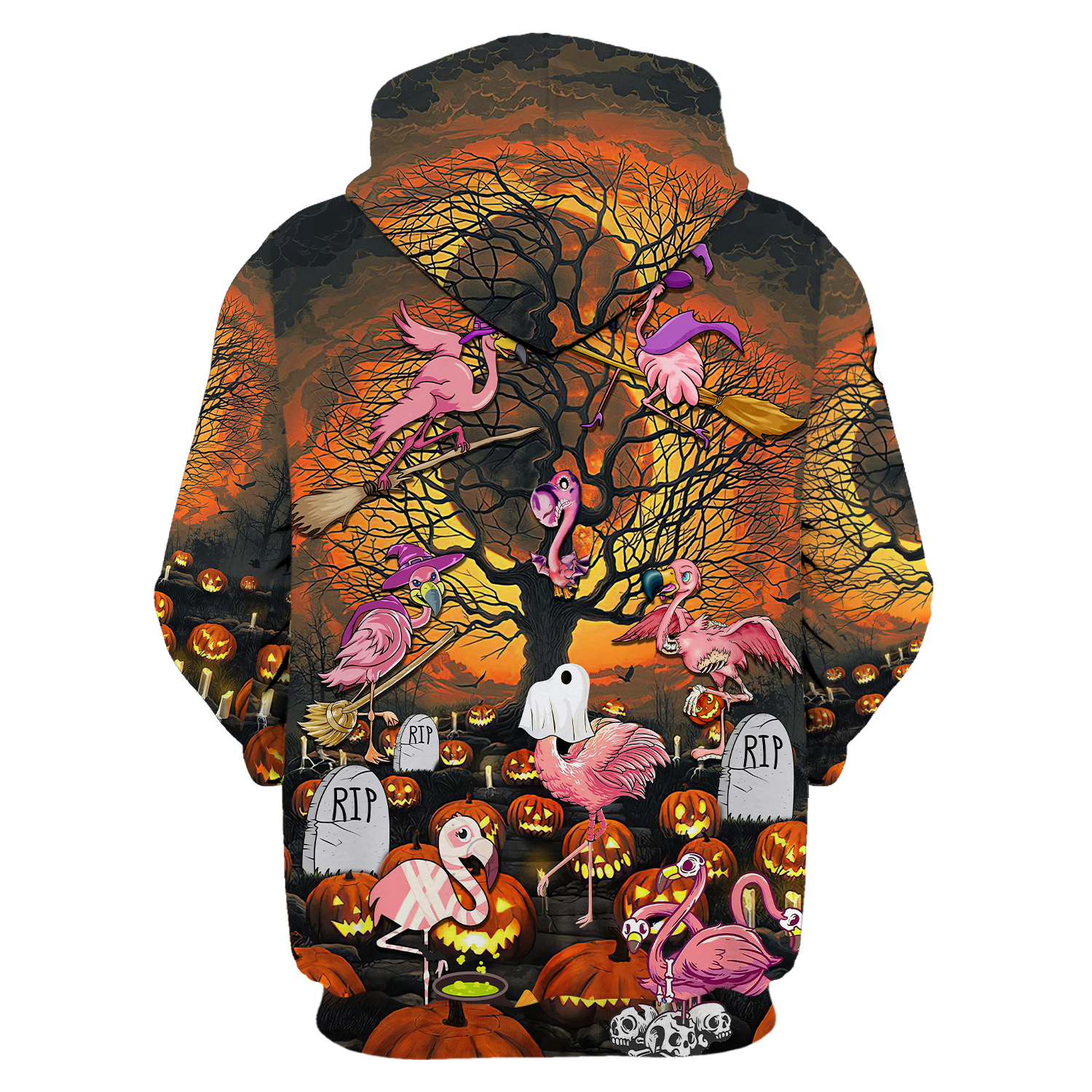 Famille Flamingo Pattern Halloween Hoodie And Shirt4