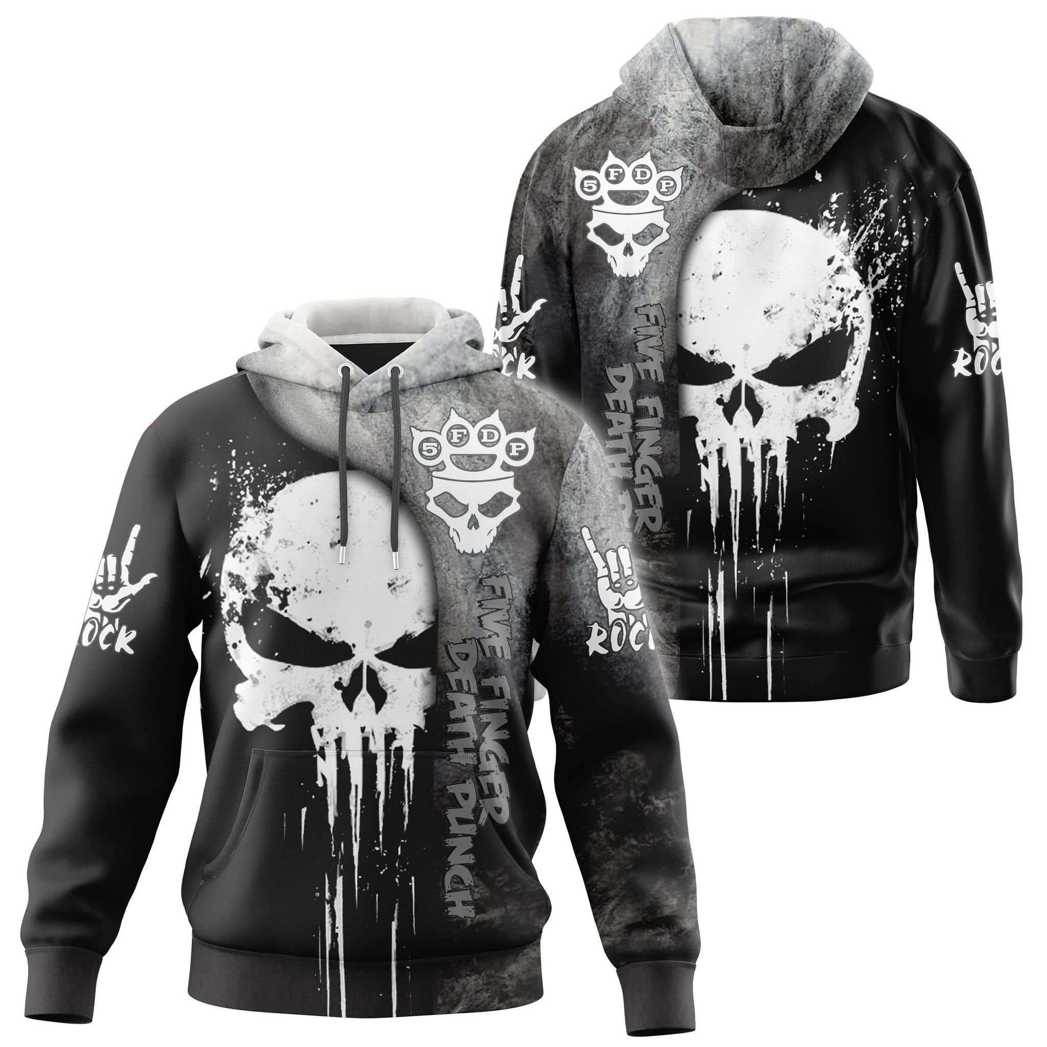 Five finger death punch skull 3d hoodie, shirt 2