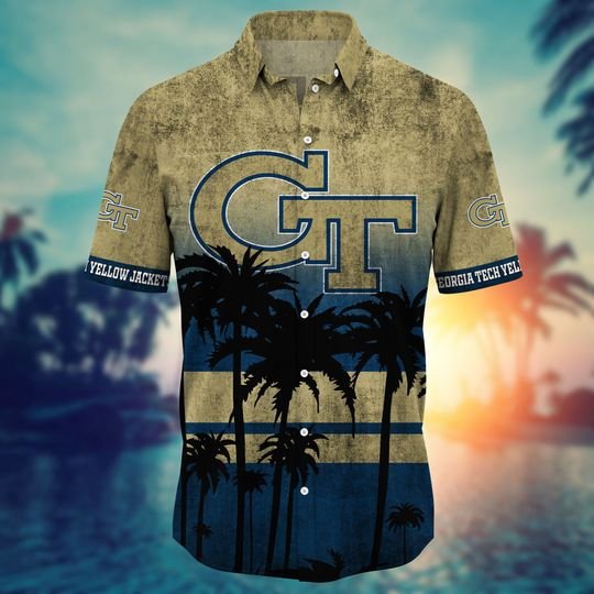 Georgia Tech Yellow Jackets Summer Hawaiian Shirt, short1