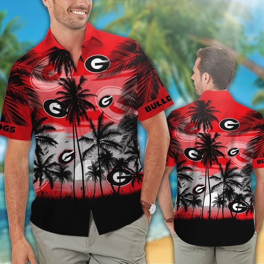 Georgia bulldogs tropical hawaiian shirt 1