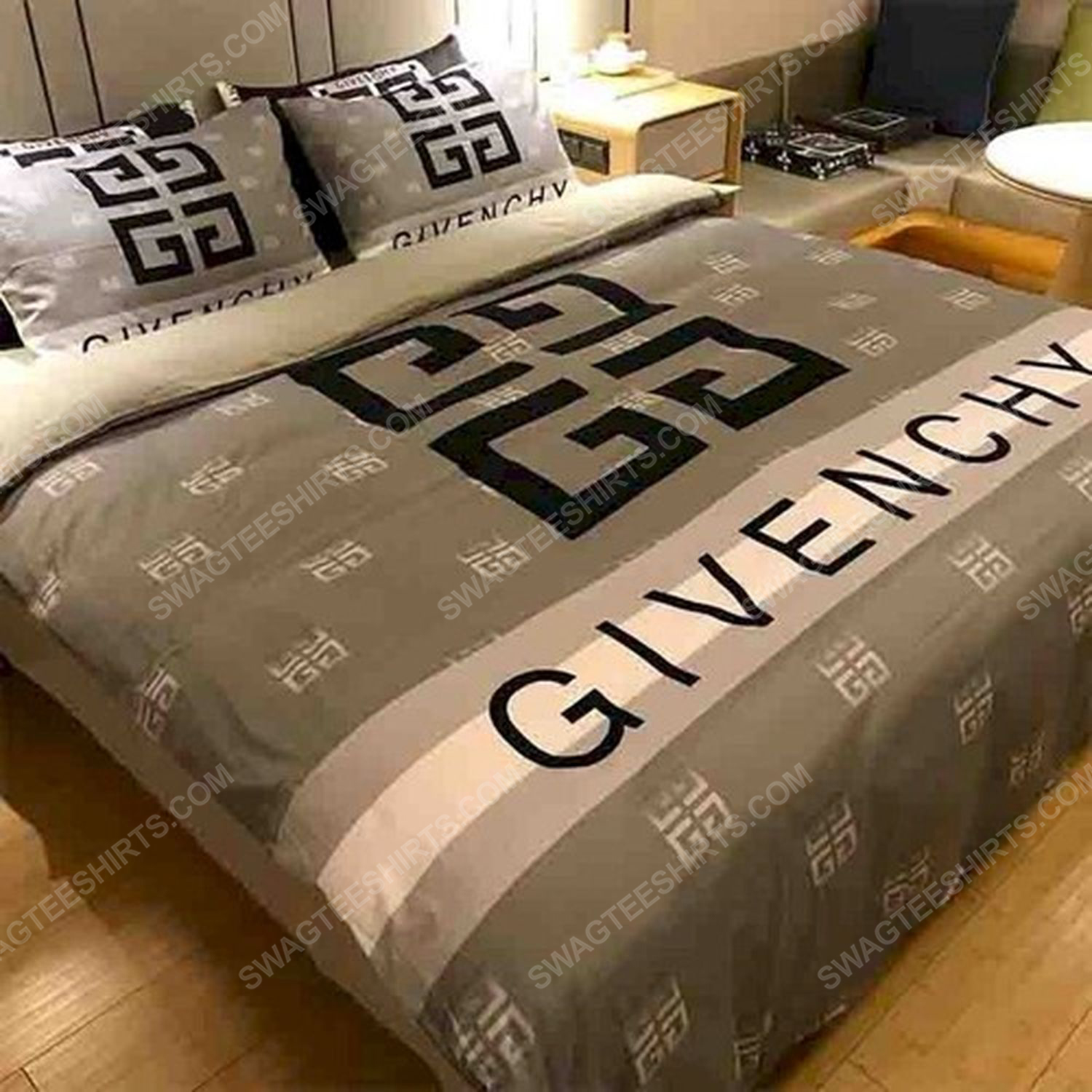 [special edition] Givenchy monogram symbols full print duvet cover bedding set – maria