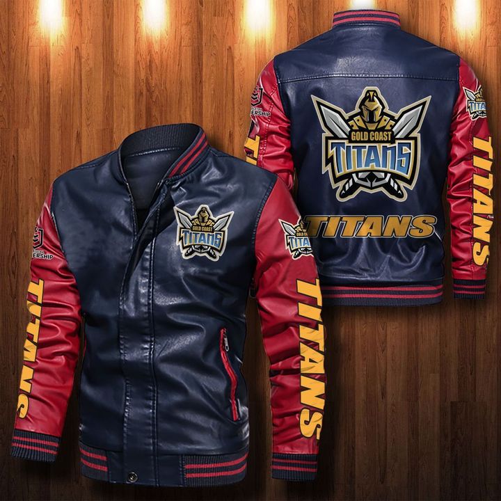 Gold Coast Titans Leather Bomber Jacket 4