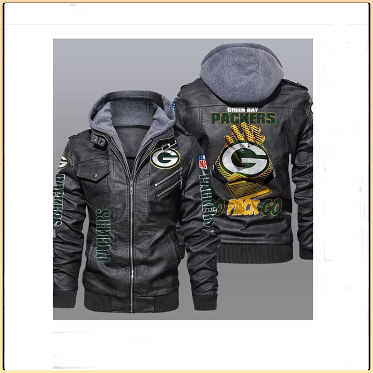 Green Bay Packers Go Back Go Leather Jacket2