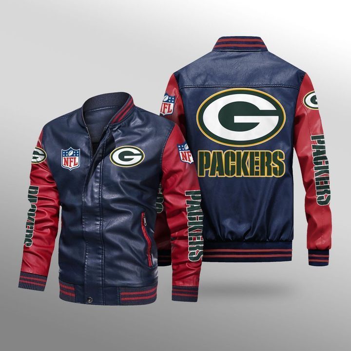 Green Bay Packers Leather Bomber Jacket 4