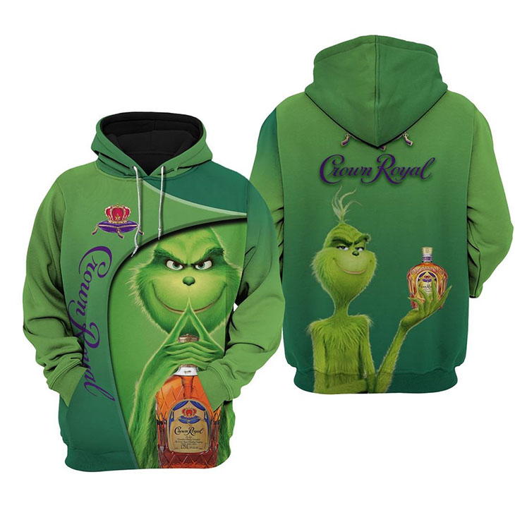 Grinch Crown Royal 3d all over print hoodie  – LIMITED EDITION