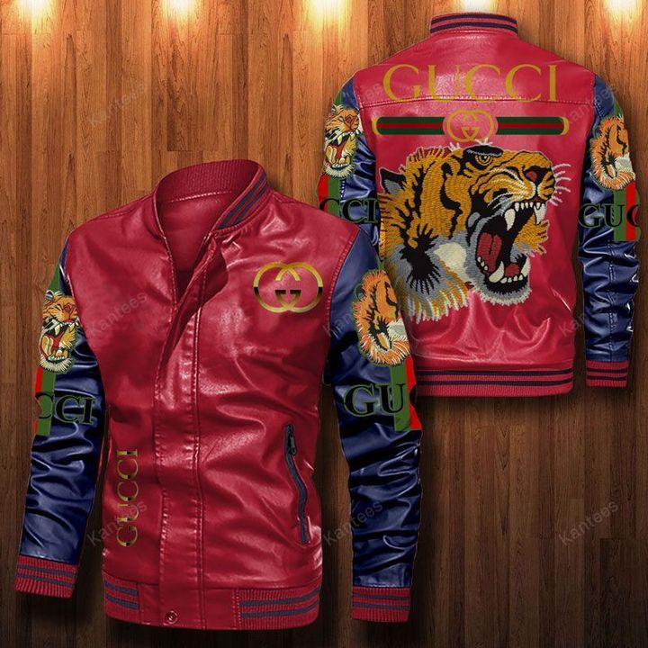 Gucci Tiger Leather Bomber Jacket 2