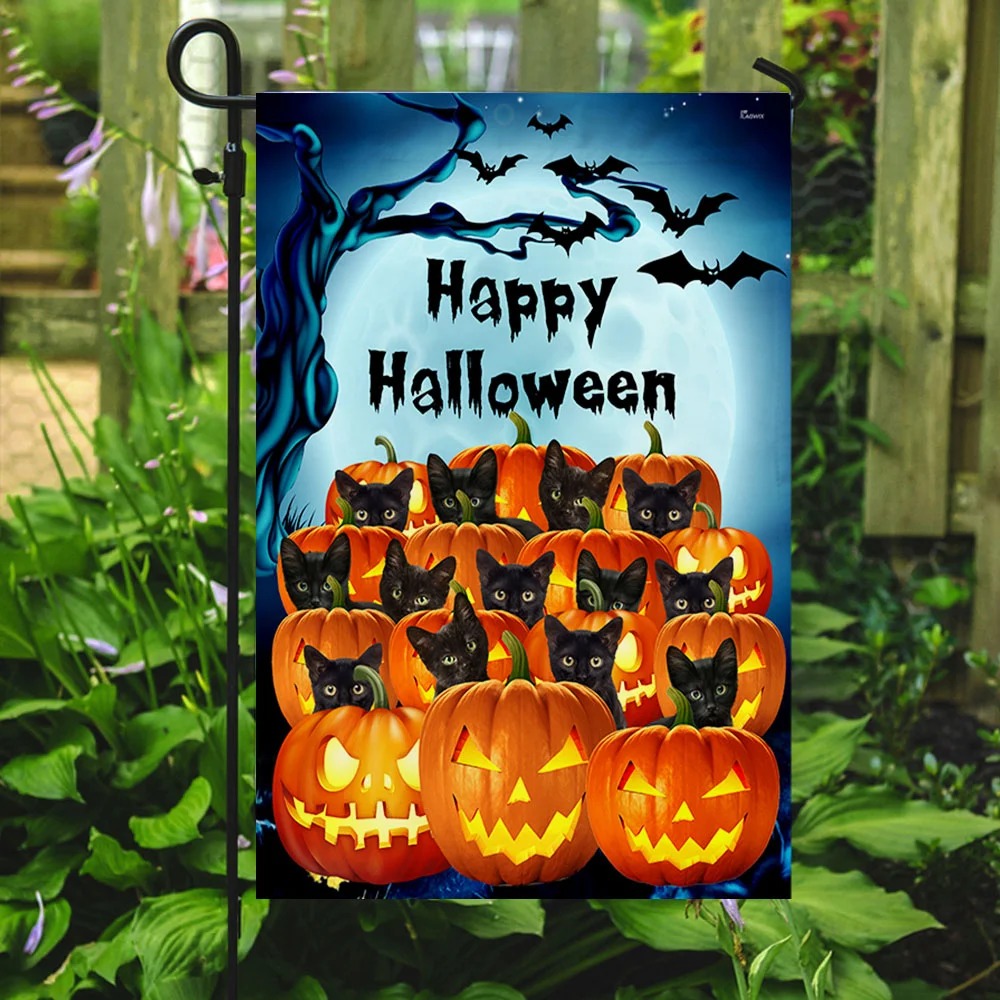 Halloween Flag Black Cats Jack O ’Lantern Pumpkin3