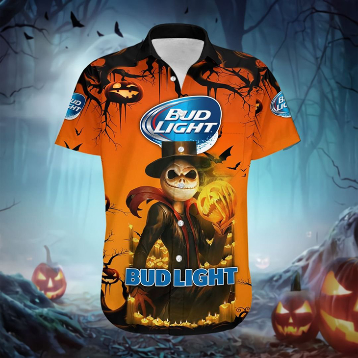Halloween Jack Skellington Bud Light Logo 3D Hoodie, Shirt4
