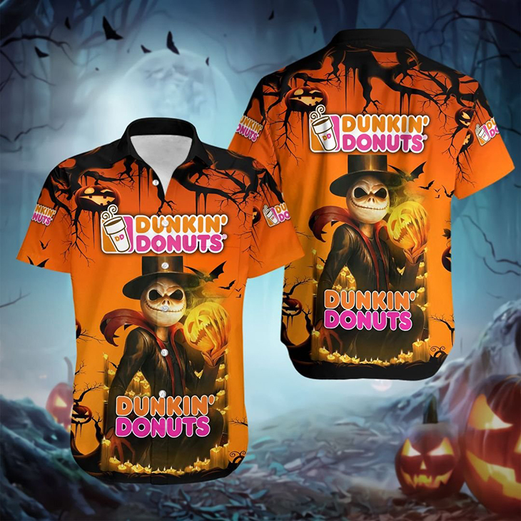 Halloween Jack Skellington Dunkin Donuts Logo 3D Hoodie, Shirt3