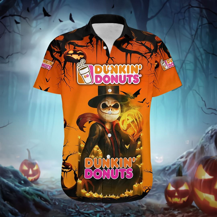 Halloween Jack Skellington Dunkin Donuts Logo 3D Hoodie, Shirt4