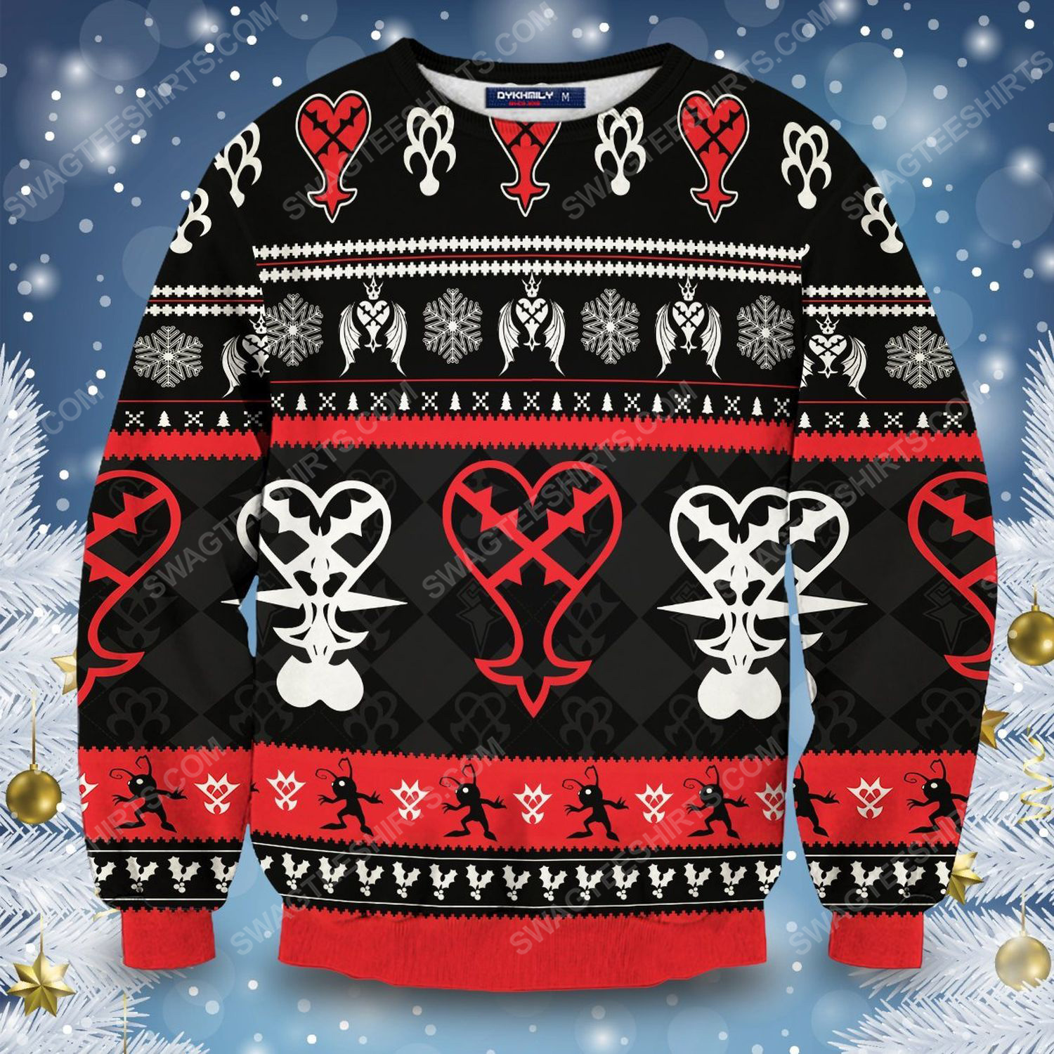 Heartless christmas holiday full print ugly christmas sweater 1