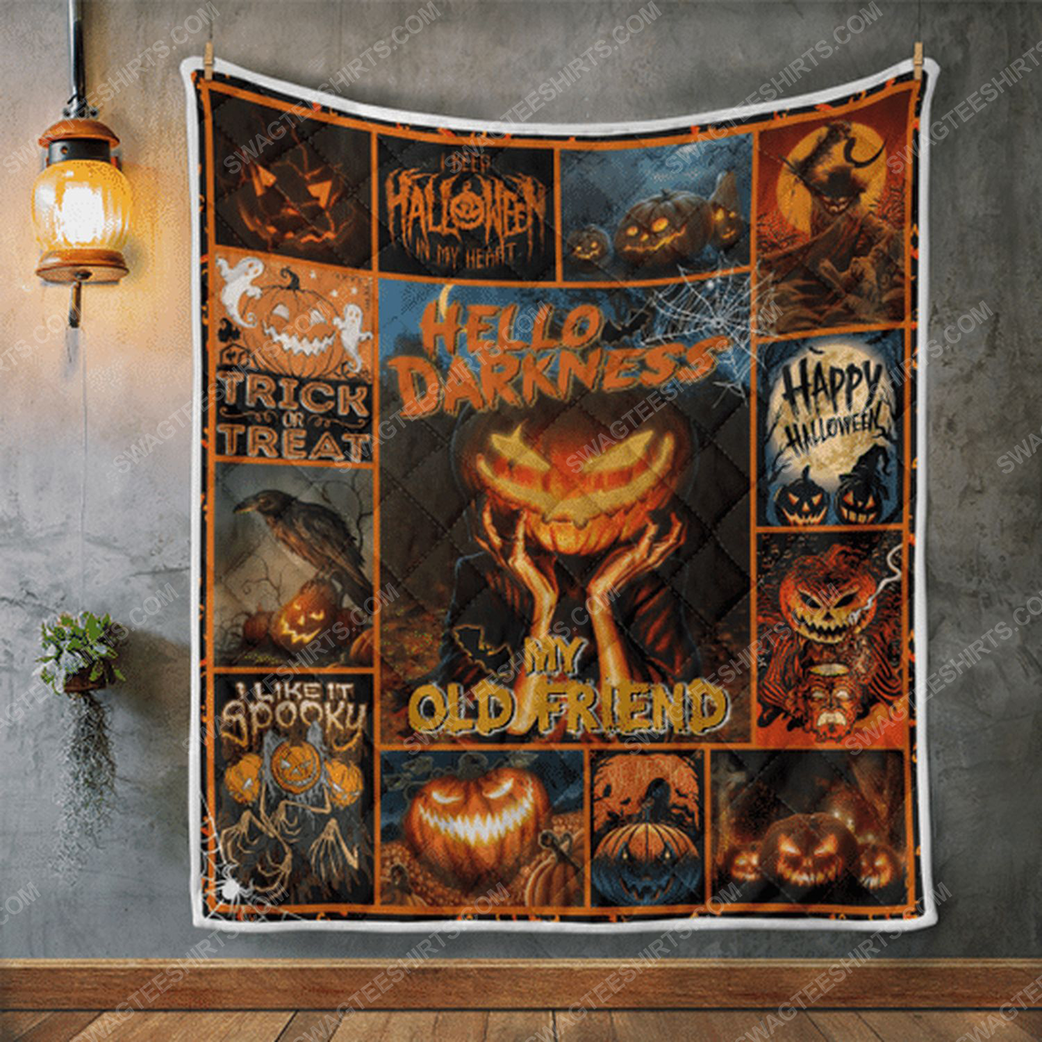 [special edition] Hello darkness my old friend pumpkin halloween blanket – maria