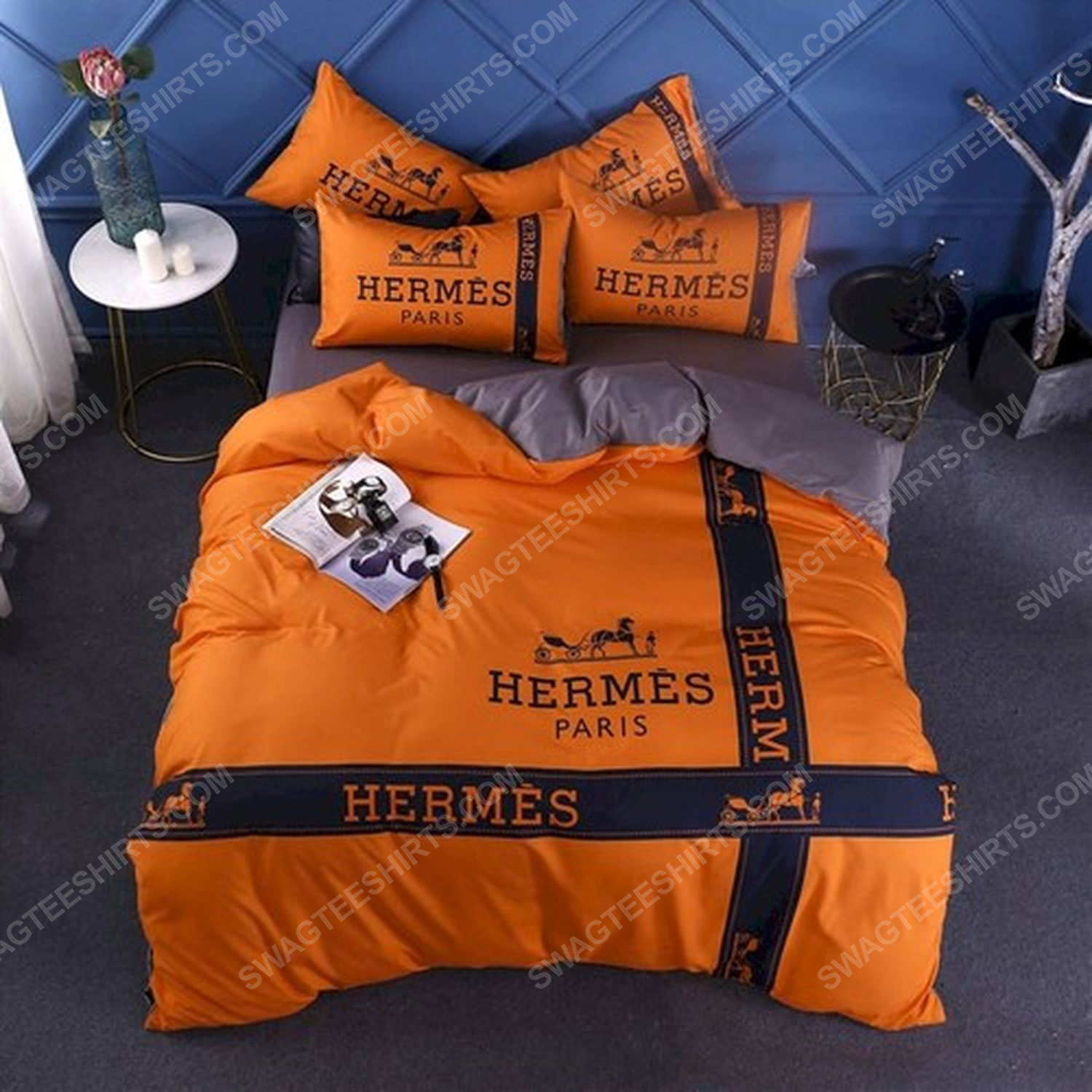 [special edition] Hermes symbol full print duvet cover bedding set – maria