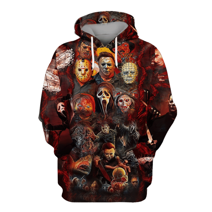 Horror life horror characters 3d all over printed shirt 2
