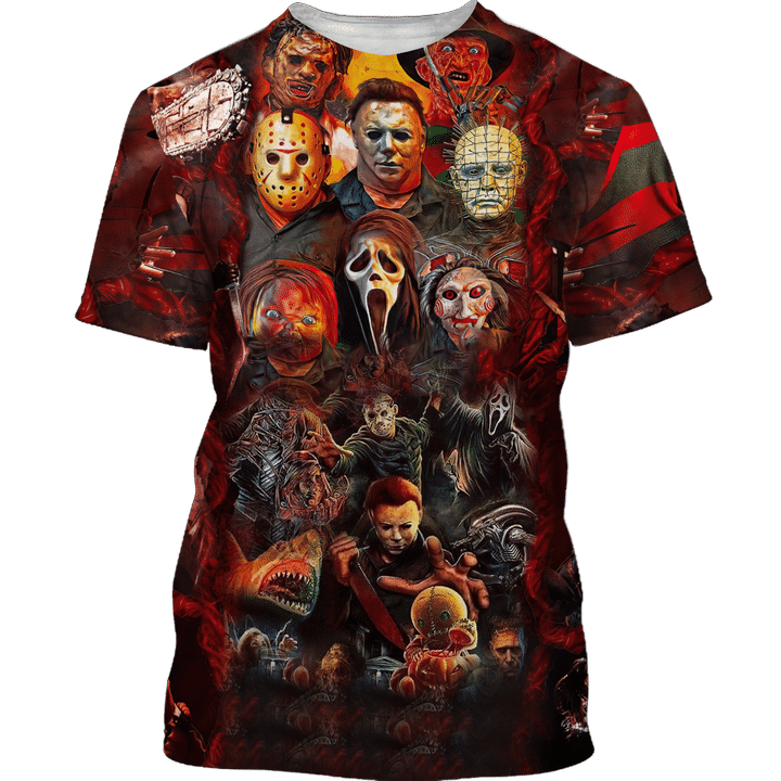 Horror life horror characters 3d all over printed shirt – Teasearch3D 060921