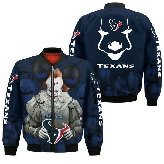 Houston texans pennywise the dancing clown it halloween 3d all over print hoodie4