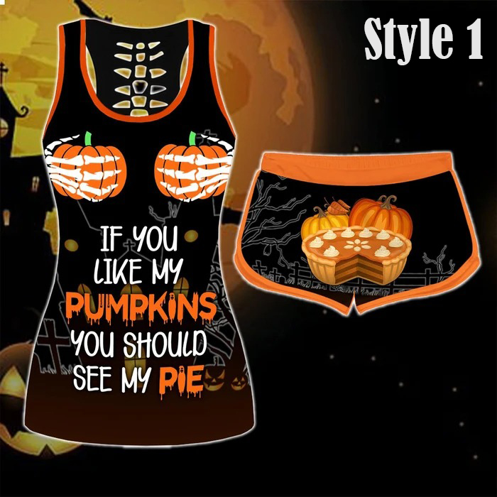 If you like my pumpkin you should see my pie halloween women tank top and short
