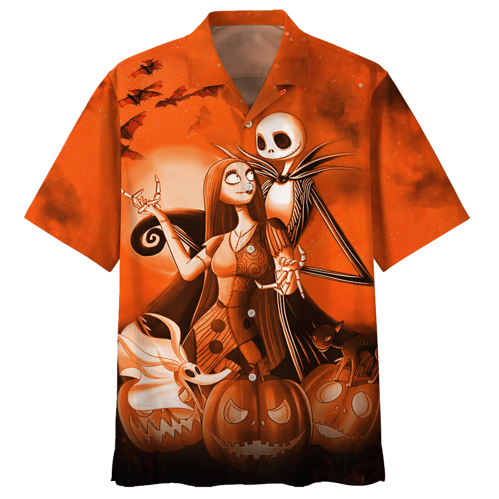 Jack Skelington and Sally pumpkin Halloween night Hawaiian shirt – LIMITED EDITION