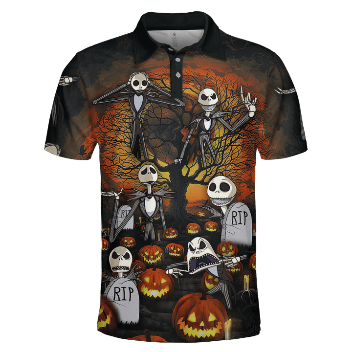 Jack skelington halloween 3d polo shirt