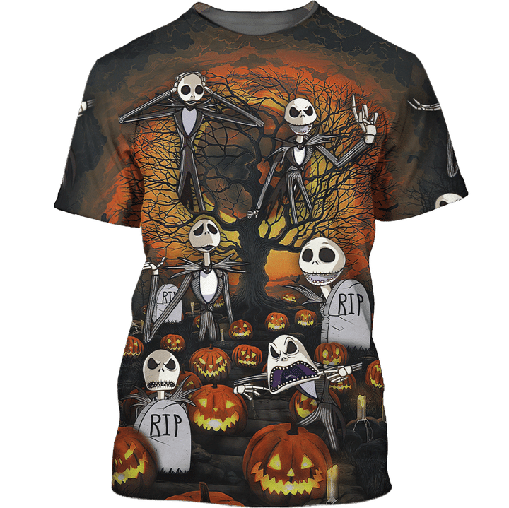 Jack skelington halloween 3d shirt