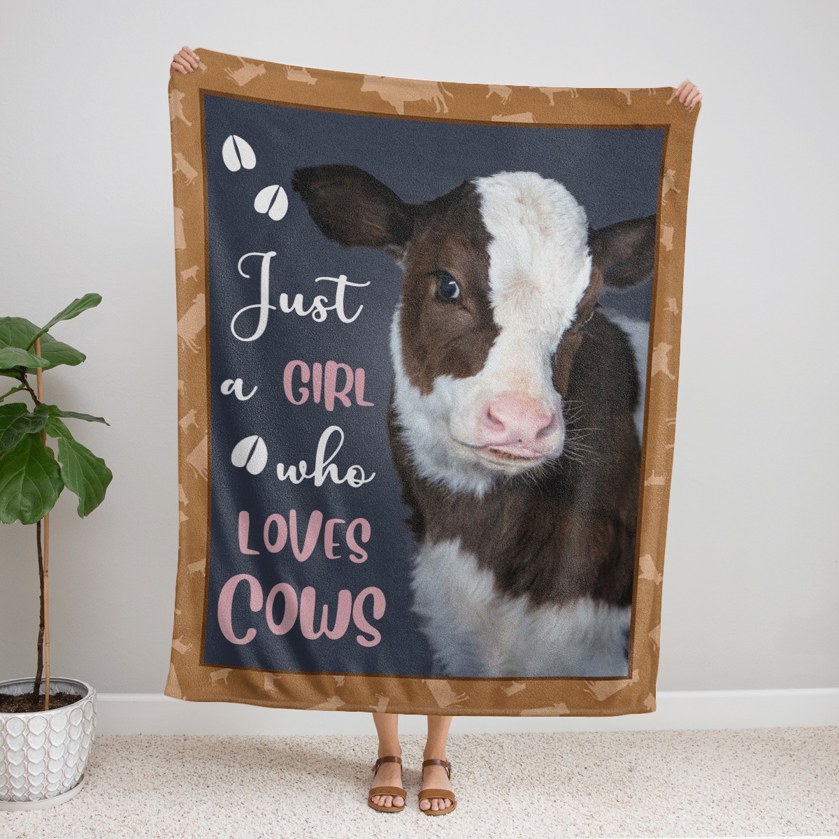 Just a girl who loves cows blanket - Picture 1