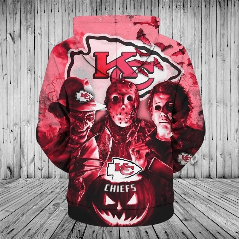 Kansas City Chiefs Halloween Horror Night 3D Pullover Hoodie 1