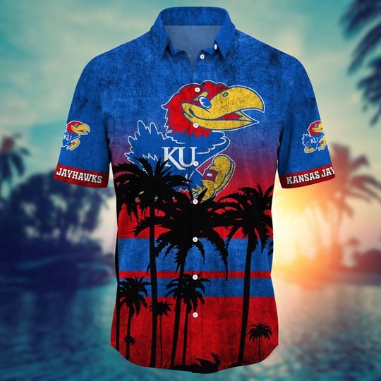 Kansas Jayhawks Summer Hawaiian Shirt, short1