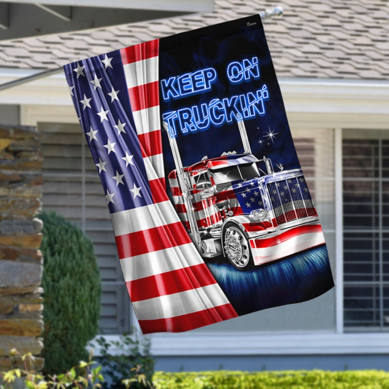 Keep on truckin truck American flag