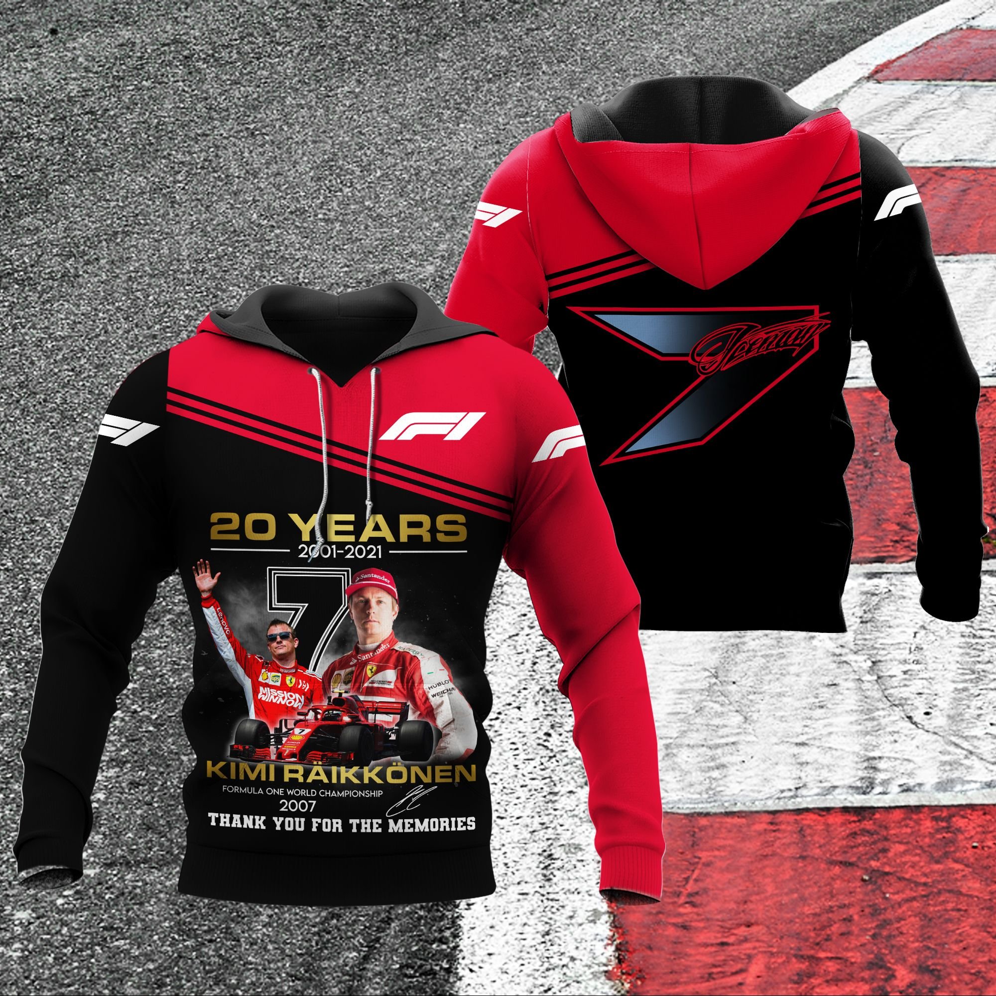 Kimi Raikkonen 20 years thank you for the memories 3d hoodie 1.2