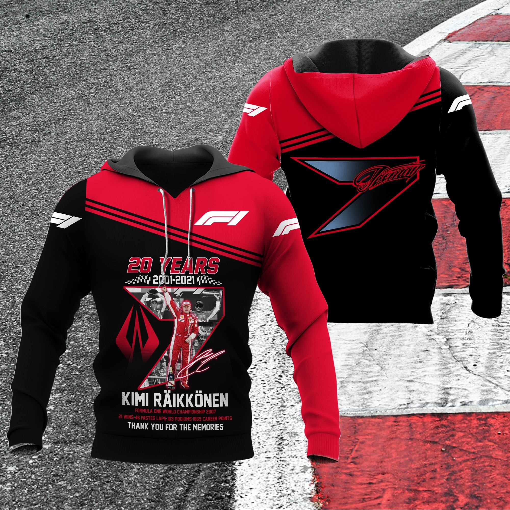 Kimi Raikkonen 20 years thank you for the memories 3d hoodie – LIMITED EDITION