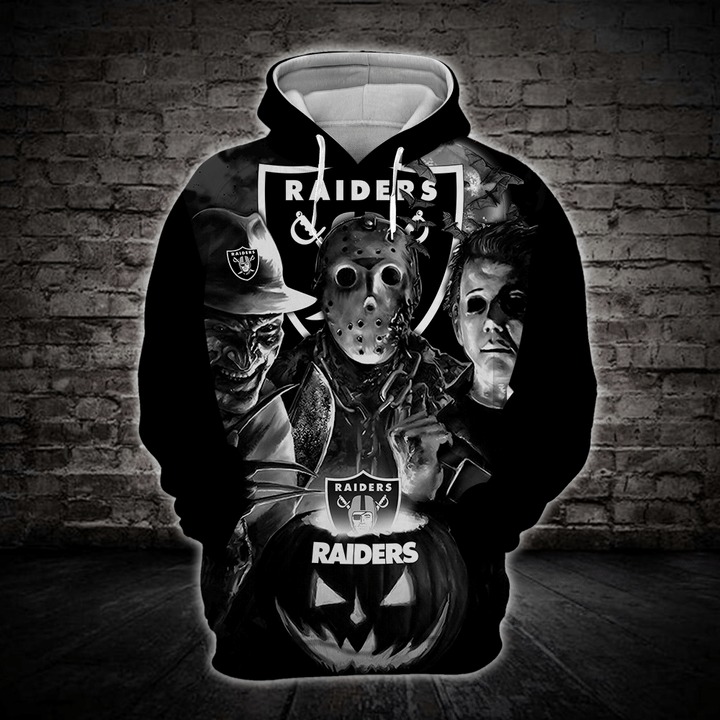 [Hot Trend] Las Vegas Raiders Halloween Horror Night 3D Pullover Hoodie – Hothot 050921