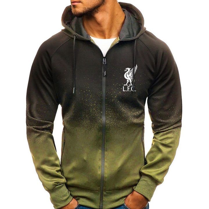 Liverpool FC gradient zip hoodie -green